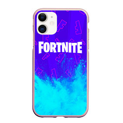 Чехол iPhone 11 матовый FORTNITE ФОРТНАЙТ, цвет: 3D-светло-розовый