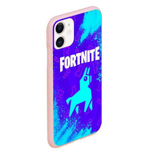 Чехол iPhone 11 матовый FORTNITE ФОРТНАЙТ / 3D-Светло-розовый – фото 2