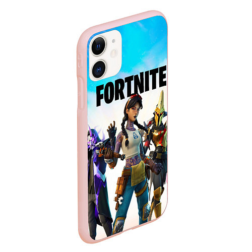 Чехол iPhone 11 матовый ФОРТНАЙТ / 3D-Светло-розовый – фото 2