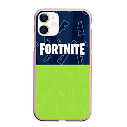 Чехол iPhone 11 матовый FORTNITE ФОРТНАЙТ, цвет: 3D-светло-розовый