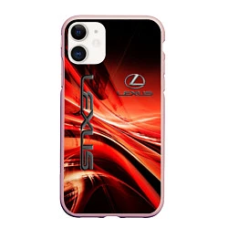 Чехол iPhone 11 матовый LEXUS, цвет: 3D-светло-розовый