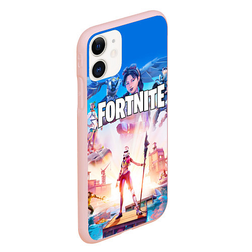 Чехол iPhone 11 матовый ФОРТНАЙТ 3 / 3D-Светло-розовый – фото 2