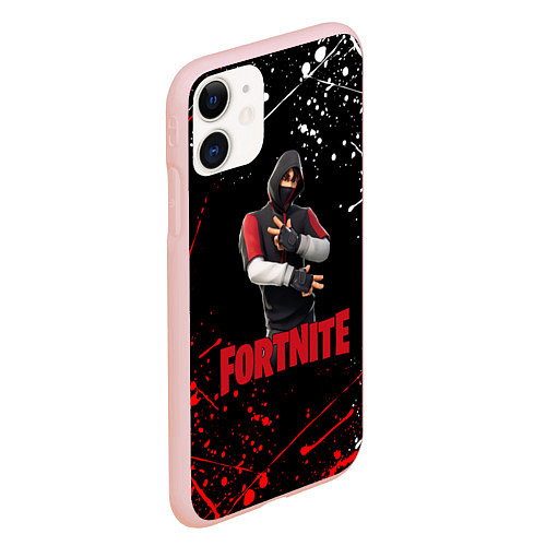 Чехол iPhone 11 матовый FORTNITE x IKONIK / 3D-Светло-розовый – фото 2