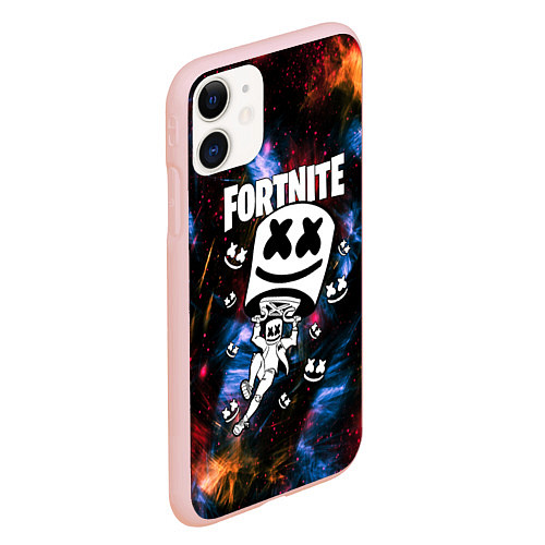 Чехол iPhone 11 матовый FORTNITE x MARSHMELLO / 3D-Светло-розовый – фото 2