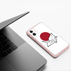 Чехол iPhone 11 матовый Бумажный журавль Z, цвет: 3D-светло-розовый — фото 2
