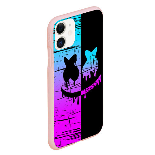 Чехол iPhone 11 матовый FORTNITE MARSHMELLO / 3D-Светло-розовый – фото 2