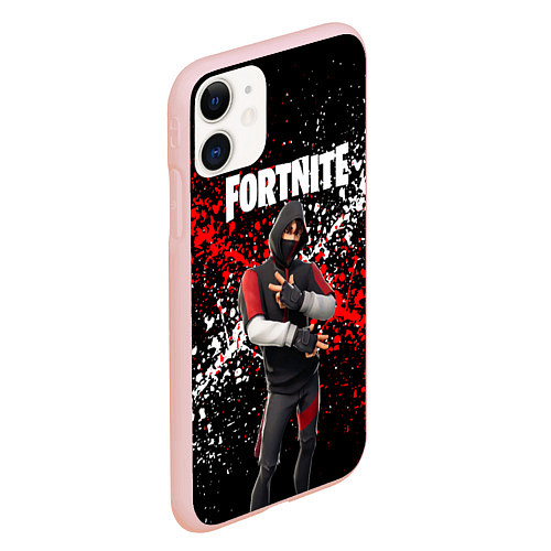 Чехол iPhone 11 матовый Fortnite Ikonik / 3D-Светло-розовый – фото 2