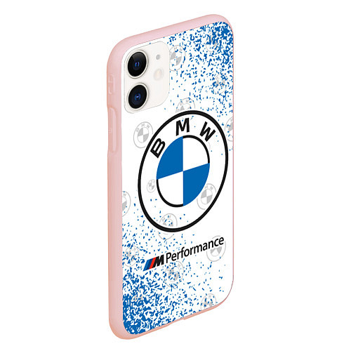 Чехол iPhone 11 матовый BMW БМВ / 3D-Светло-розовый – фото 2