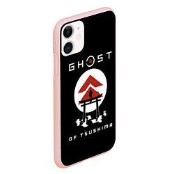 Чехол iPhone 11 матовый Ghost of Tsushima, цвет: 3D-светло-розовый — фото 2