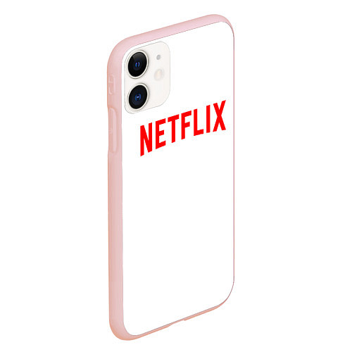 Чехол iPhone 11 матовый NETFLIX / 3D-Светло-розовый – фото 2