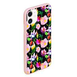 Чехол iPhone 11 матовый Разноцветие, цвет: 3D-светло-розовый — фото 2