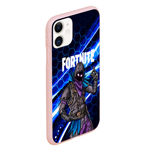 Чехол iPhone 11 матовый FORTNITE RAVEN / 3D-Светло-розовый – фото 2