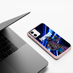 Чехол iPhone 11 матовый FORTNITE RAVEN, цвет: 3D-светло-розовый — фото 2