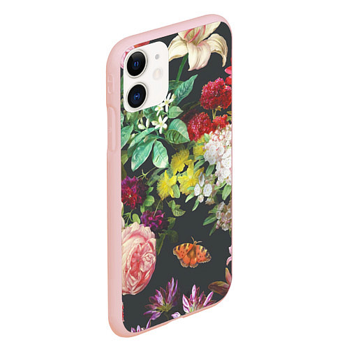 Чехол iPhone 11 матовый Цветы / 3D-Светло-розовый – фото 2