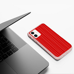 Чехол iPhone 11 матовый Death note pattern red, цвет: 3D-светло-розовый — фото 2