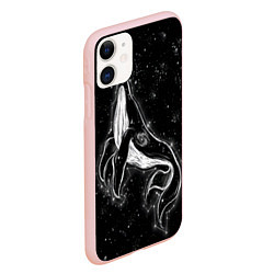Чехол iPhone 11 матовый Космический Кит, цвет: 3D-светло-розовый — фото 2