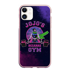 Чехол iPhone 11 матовый JoJo’s Bizarre Adventure Gym, цвет: 3D-светло-розовый