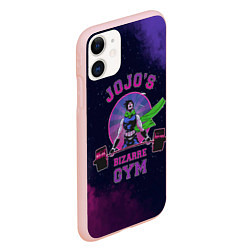 Чехол iPhone 11 матовый JoJo’s Bizarre Adventure Gym, цвет: 3D-светло-розовый — фото 2