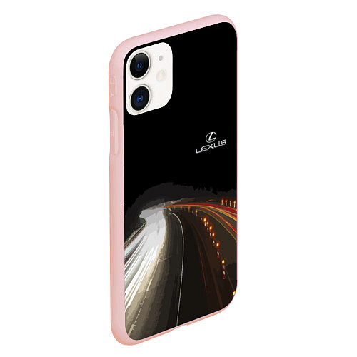 Чехол iPhone 11 матовый Night route / 3D-Светло-розовый – фото 2