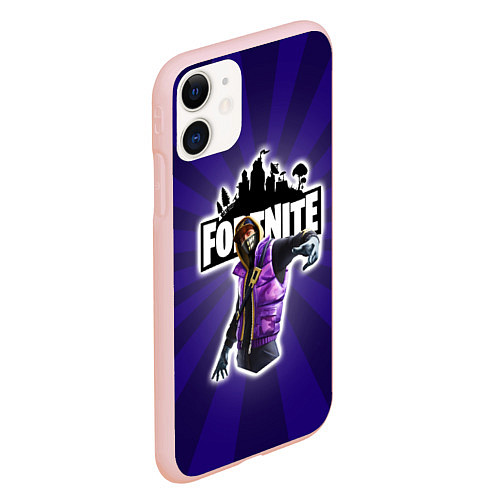 Чехол iPhone 11 матовый FORTNITE / 3D-Светло-розовый – фото 2