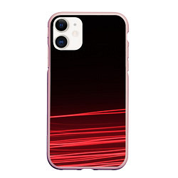 Чехол iPhone 11 матовый Красное и Черное, цвет: 3D-светло-розовый
