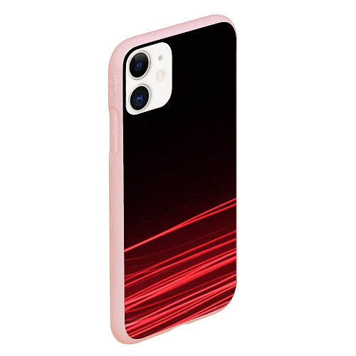 Чехол iPhone 11 матовый Красное и Черное / 3D-Светло-розовый – фото 2