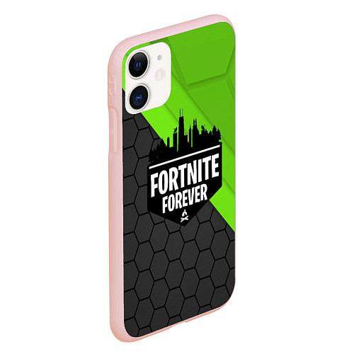 Чехол iPhone 11 матовый FORTNITE ФОРТНАЙТ S / 3D-Светло-розовый – фото 2