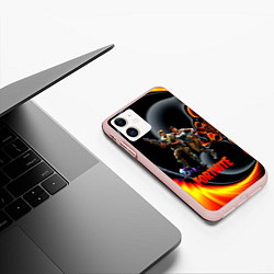 Чехол iPhone 11 матовый FORTNITE S, цвет: 3D-светло-розовый — фото 2