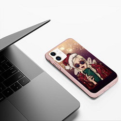 Чехол iPhone 11 матовый Снегурка, цвет: 3D-светло-розовый — фото 2