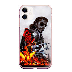 Чехол iPhone 11 матовый Metal Gear, цвет: 3D-светло-розовый