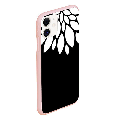 Чехол iPhone 11 матовый Лепестки / 3D-Светло-розовый – фото 2