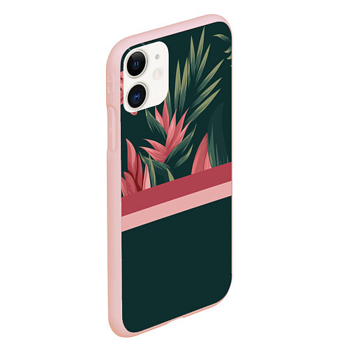 Чехол iPhone 11 матовый Лилии / 3D-Светло-розовый – фото 2