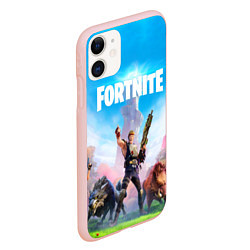 Чехол iPhone 11 матовый Fortnite Новая Глава, цвет: 3D-светло-розовый — фото 2