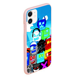 Чехол iPhone 11 матовый Geometry Dash, цвет: 3D-светло-розовый — фото 2