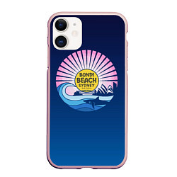 Чехол iPhone 11 матовый Bondi Beach Sydney, цвет: 3D-светло-розовый