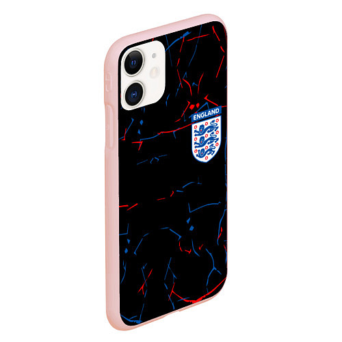 Чехол iPhone 11 матовый Сборная Англии / 3D-Светло-розовый – фото 2