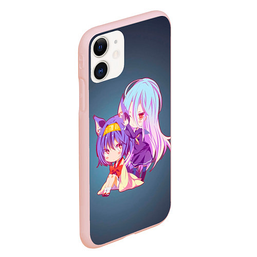 Чехол iPhone 11 матовый Изуна и Широ / 3D-Светло-розовый – фото 2