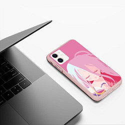 Чехол iPhone 11 матовый Милая Широ, цвет: 3D-светло-розовый — фото 2