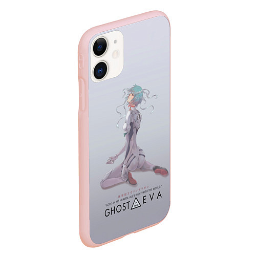 Чехол iPhone 11 матовый Ghost in the Eva / 3D-Светло-розовый – фото 2