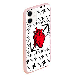 Чехол iPhone 11 матовый Ninja, цвет: 3D-светло-розовый — фото 2