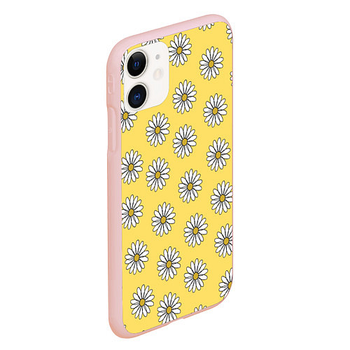 Чехол iPhone 11 матовый Ромашки 2 / 3D-Светло-розовый – фото 2