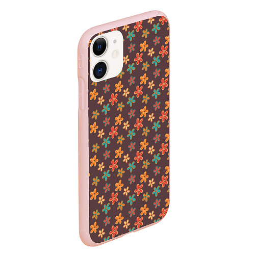 Чехол iPhone 11 матовый Цветы Разные / 3D-Светло-розовый – фото 2