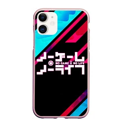 Чехол iPhone 11 матовый NO GAME NO LIFE LOGO, цвет: 3D-светло-розовый