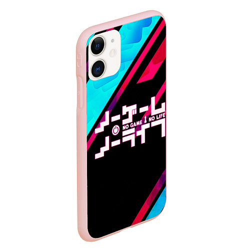 Чехол iPhone 11 матовый NO GAME NO LIFE LOGO / 3D-Светло-розовый – фото 2