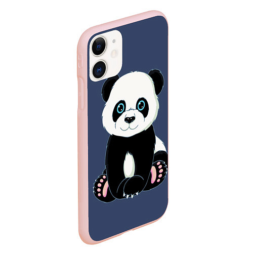 Чехол iPhone 11 матовый Милая Панда Sweet Panda / 3D-Светло-розовый – фото 2
