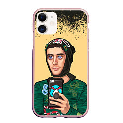 Чехол iPhone 11 матовый Джаред Лето Jared Leto Z, цвет: 3D-светло-розовый