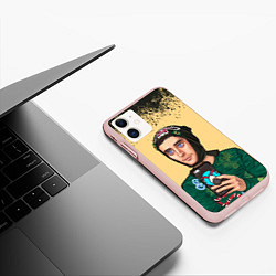 Чехол iPhone 11 матовый Джаред Лето Jared Leto Z, цвет: 3D-светло-розовый — фото 2