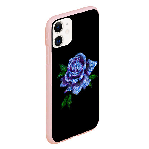 Чехол iPhone 11 матовый Сапфировая роза / 3D-Светло-розовый – фото 2