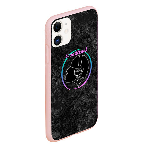 Чехол iPhone 11 матовый Саундтрек Слушай музыку / 3D-Светло-розовый – фото 2