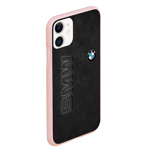 Чехол iPhone 11 матовый BMW LOGO AND INSCRIPTION / 3D-Светло-розовый – фото 2